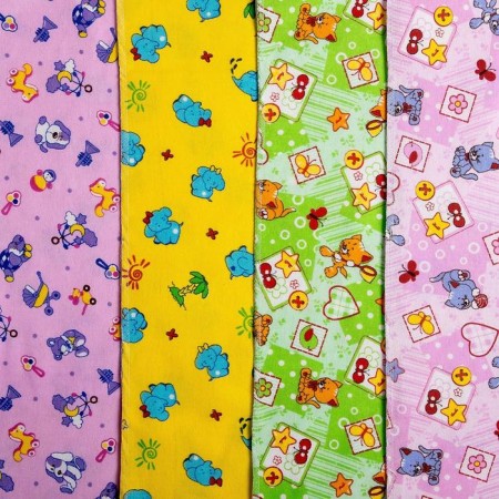 Flanel diaper, size 75x120 cm, color mix, 170 g/m2, cotton 100%-5
