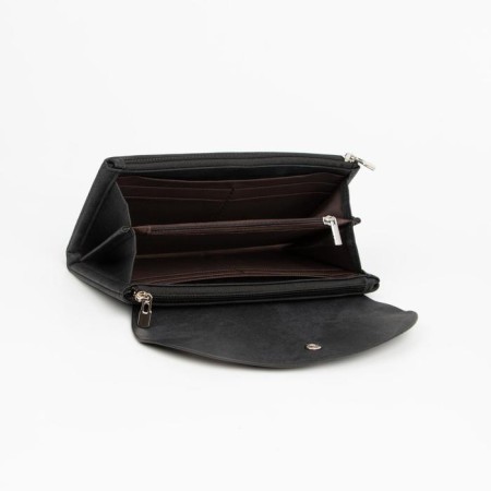Women's wallet on the button, black color-2