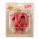 Candle in the cake jubilee "line", number 10, red metallic, 8cm