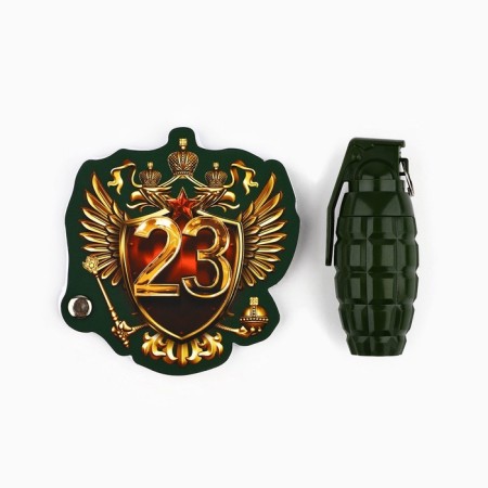 Notepad 32 sheets and pen - grenade "For a real hero"-1