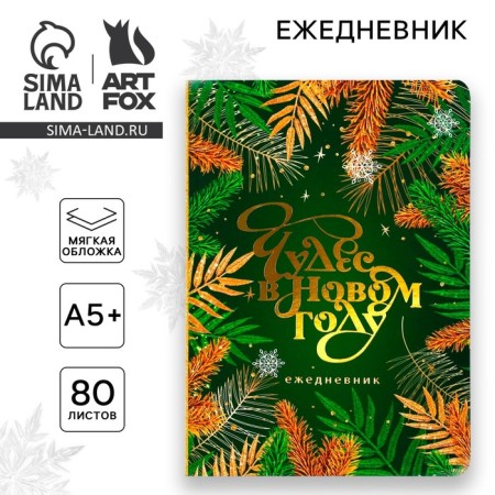 New Year. Diary Soft cover Software Tach, 24 x16.5 cm, 80 sheets of “miracles in the new year”