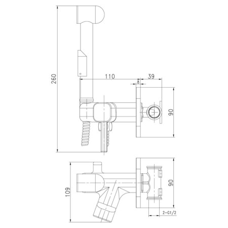 LEMARK LM7165C bideter, single -row, wall, watering can, chromium color-1