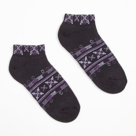 Women's socks shortened terry "snowflakes" dark gray color, size 23-25-1