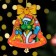 Christmas tree toy "Dragon in the bell", lamination, 84 x 93mm