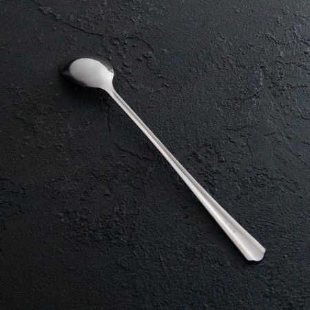 Spoon for cocktail "novelty", h = 19.7 cm, thickness 1.5 mm, simplified processing, silver color-1