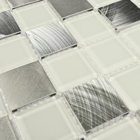 Glass mosaic Bonaparte Titan Silver, 318x318x4 mm-2