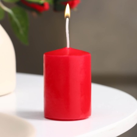 Candle - Aromatic "Sweet Raspberry" cylinder, 4x6 cm