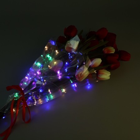 Palette packaging with garland "Multi -colored", 60 x 60 cm-5