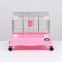 A cage for rodents with wheels and a retractable pallet, 49 x 33 x 37 cm, pink