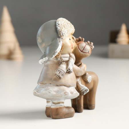 Souvenir Polystone "Baby/Baby in a head-hat, with a moose" Bezh MIX 4x8x10.5 cm-2