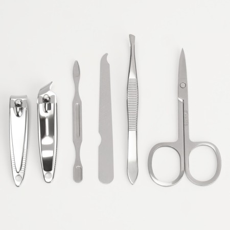The manicure set "compass", 6 items, in a case, blue, white-3