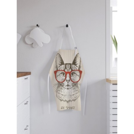 Apron kitchen with a photo print “Be smart”, adjustable, size OS-1