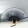 Fan bamboo, textiles h = 21 cm "Butterflies in the grass" black and white, with a brush