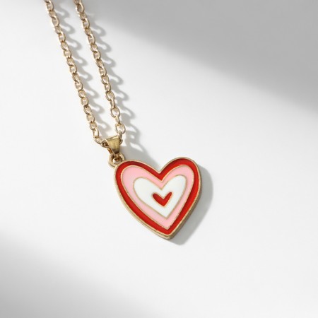 Pendant "Heart" Illusion, color in gold, 47 cm-7