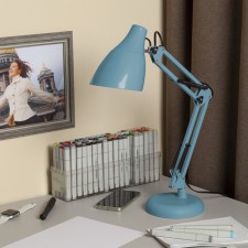 The desktop lamp N-123-E27-40W-LBU E27 with the base of the blue