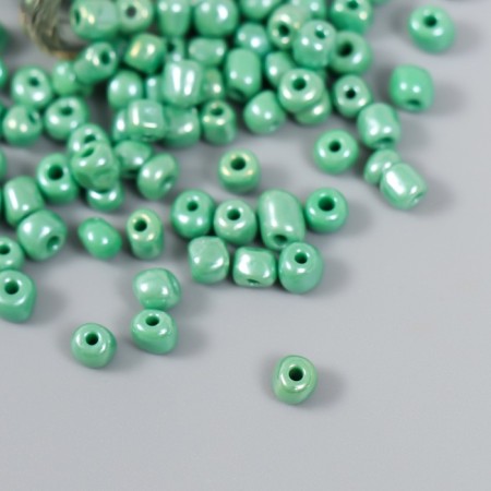 Beads 6/0 in the bottle "Green moss" 20 g ceramic shine 6x2x2 cm-2