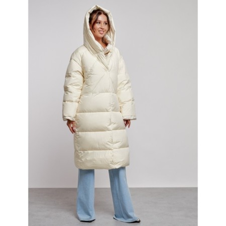 Coat insulated winter female, size 42, light-beige color-6