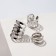 Earrings "Kaffa" set 3 pcs., Lines, color silver