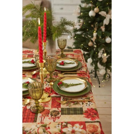 The tablecloth New Year's Dolyana "New Year's toys" 145*220 +/- 2 cm, 100% p/e-2