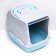 Domik toilet for cats closed with a door 43*32*33 cm, turquoise-gray