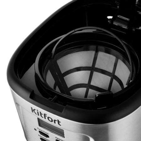Coffee machine KitFort KT-727, Capilular, 900 watts, 1.5 l, silver-black-2