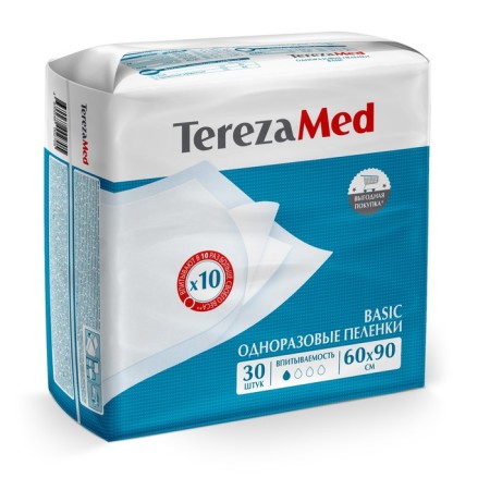 Diapers disposable absorbent Terezamed Basic 60 x 90, 30 pcs-6