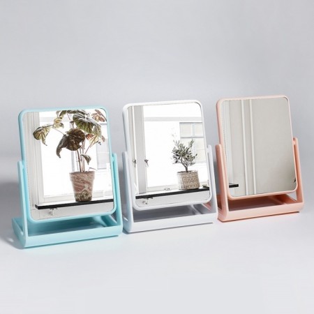 Mirror with storage stand, bilateral, mirror surface 13.5 × 17 cm, color mix-4