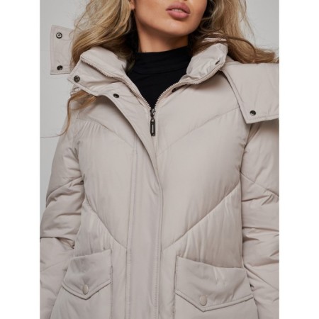 Coat insulated winter feminine, size 48, color light gray-14