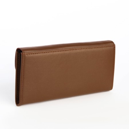 Women's wallet on a magnet, brown color-1