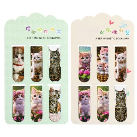 A set of magnetic bookmark for books Calligrata 6 pieces, "kittens", mix-1