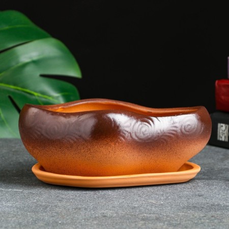 Bonsai Small pot of brown, 17x14x8cm-3