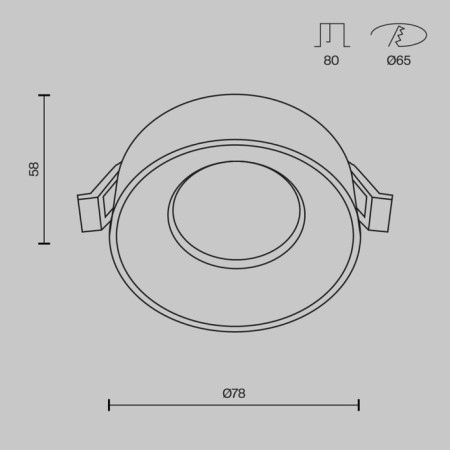 The built-in lamp Technical DL046-01W, 1x10W, 8x8x5.1 cm, GU10, white color-7