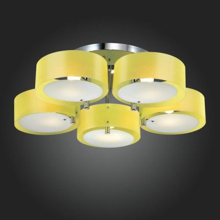 Ceiling EVOLUCE lamp. SL483.092.05. Foresta. 5x60 watts, E27, 72x72x20 cm, chromium color-2