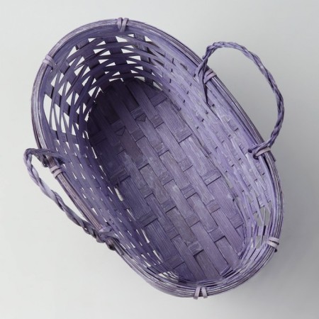 Wicker basket, 26 x 13 x 11 cm, purple, bamboo-3