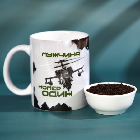 Set "Man number one", black tea with a teducting thyme 50 g, a mug of 300 ml.-1