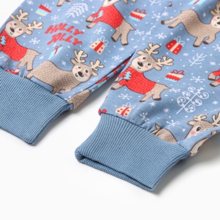 New Year. Pajama nursery (longshit/pants), milk/gray color, height 122 cm-4