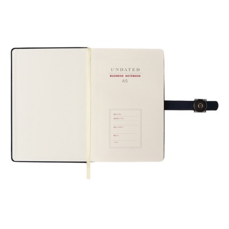 Organizer on the rings of A6+, 80 sheets, leatherette, with a stream, a line, with a handle, in a gift box, blue-6
