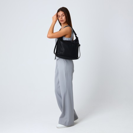 Bag Women's bag with zipper, black color-7