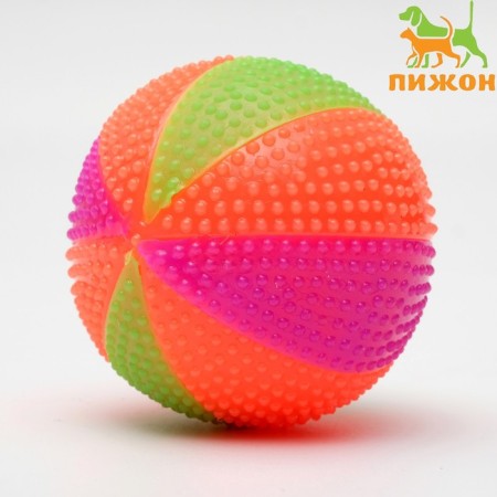 Ball glowing for dogs "circus", tpr, 6.5 cm, mix of flowers