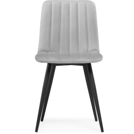 Stool on the metal frame Dani metal/velor, black/light gray 43x48x85 cm-1