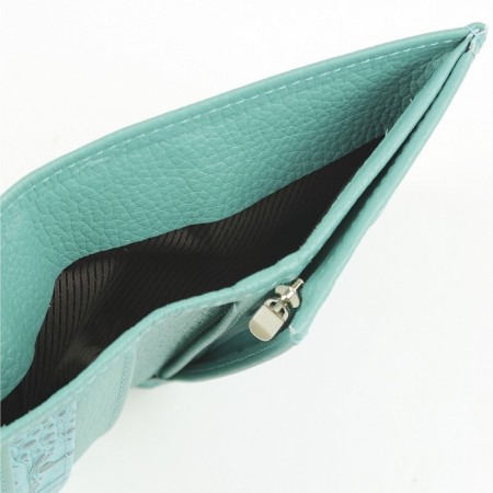 P914 Wallet on the button, the map for maps (6)/coins/bill, turquoise color 10.5x12.5x1.5cm-3