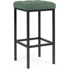 Har loth metal stool/velor, black/green 35x35x65 cm