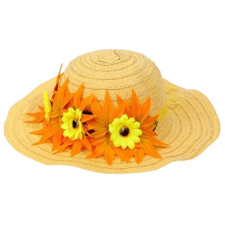 Carnival hat "Autumn bouquet", yellow, p. 52–54 cm-5