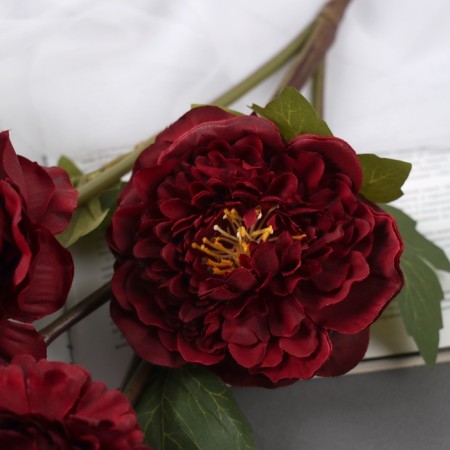 Artificial flowers "Eustoma Rosanna" 70 cm, burgundy-1