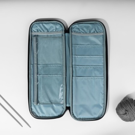 Knitting penanal, 1 compartment, 8 pockets, 40 × 15 × 2.5 cm, gray color-1
