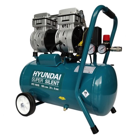 HYUNDAI HYC 1824S compressor, 1 kW, 180 l/min, receiver 24 l, adjustment pressure automatic