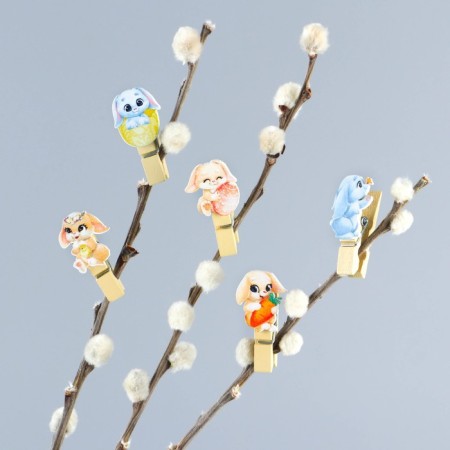 A set of clothespins for decorating the ista "Rabbits", 10 x 12 cm.-6