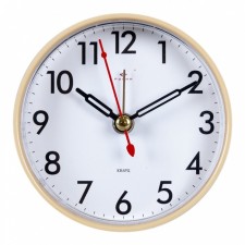 Clock - desktop an alarm clock, discrete move, 8 x 8 cm, beige