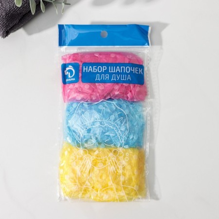 A set of caps for the shower of Dolyan, 3 pcs, polyethylene, color mix-4