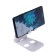 Luazon phone stand, adjustable height, silicone inserts, white